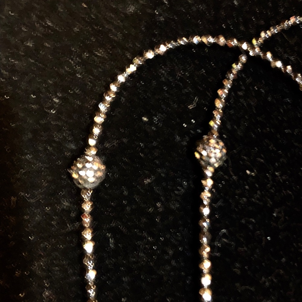 Faceted Hematite & Marcasite Tassel Long Necklace - Picture 10 of 13